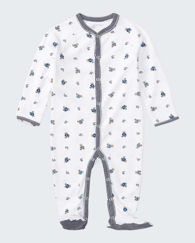 Teddy Bear Printed Coverall, Size Newborn-